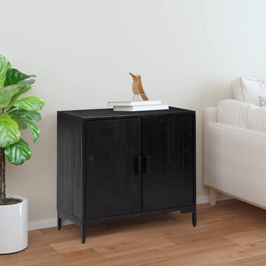 Berkfield Sideboard Black 75x35x70 cm Solid Pinewood
