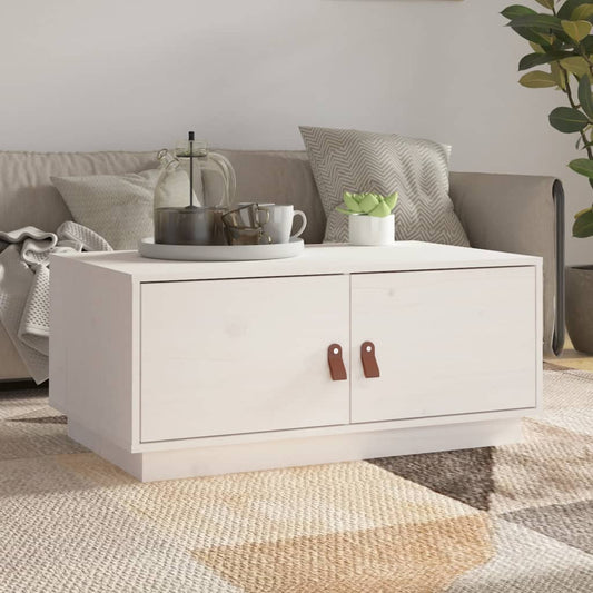 Berkfield Coffee Table White 80x50x35 cm Solid Wood Pine