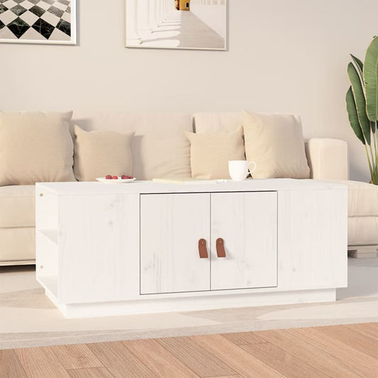 Berkfield Coffee Table White 100x50x41 cm Solid Wood Pine