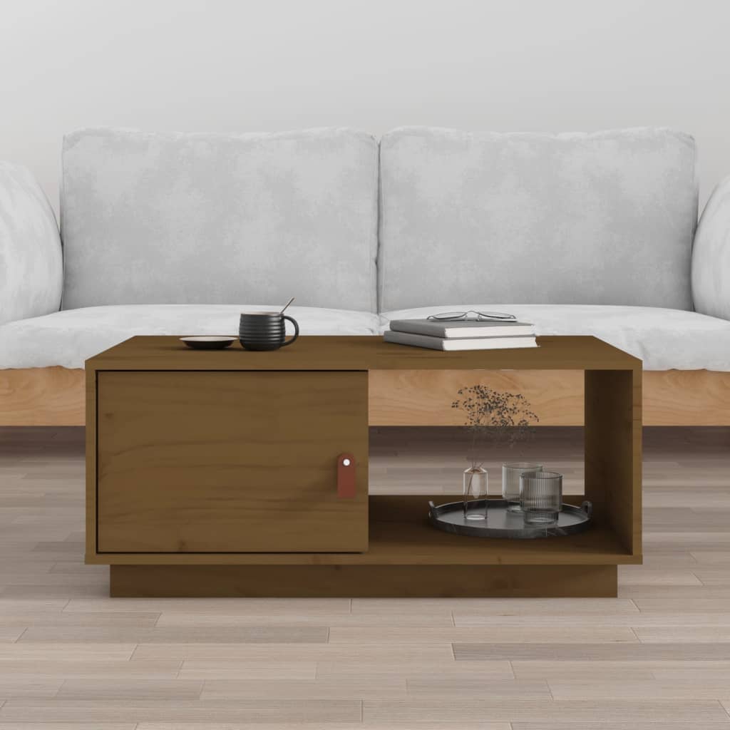 Berkfield Coffee Table Honey Brown 80x50x35.5 cm Solid Wood Pine