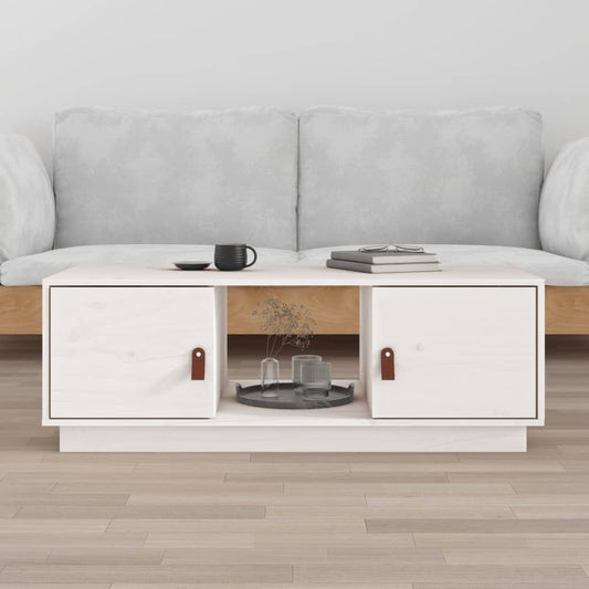 Berkfield Coffee Table White 100x50x35 cm Solid Wood Pine