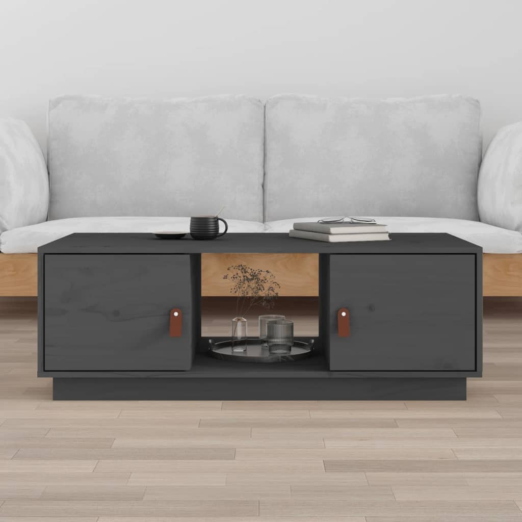 Berkfield Coffee Table Grey 100x50x35 cm Solid Wood Pine