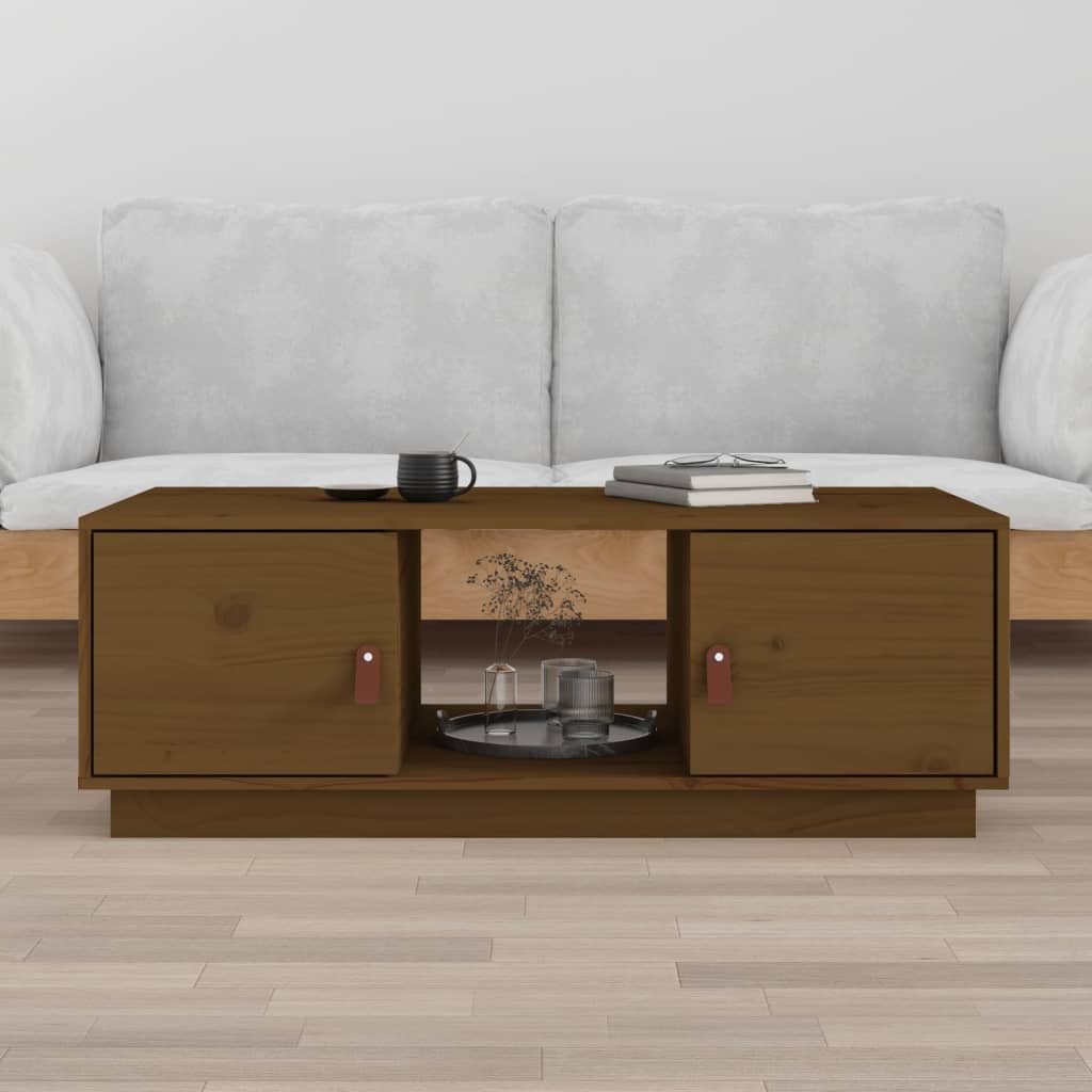 Berkfield Coffee Table Honey Brown 100x50x35 cm Solid Wood Pine
