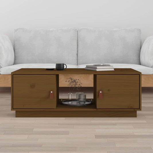 Berkfield Coffee Table Honey Brown 100x50x35 cm Solid Wood Pine