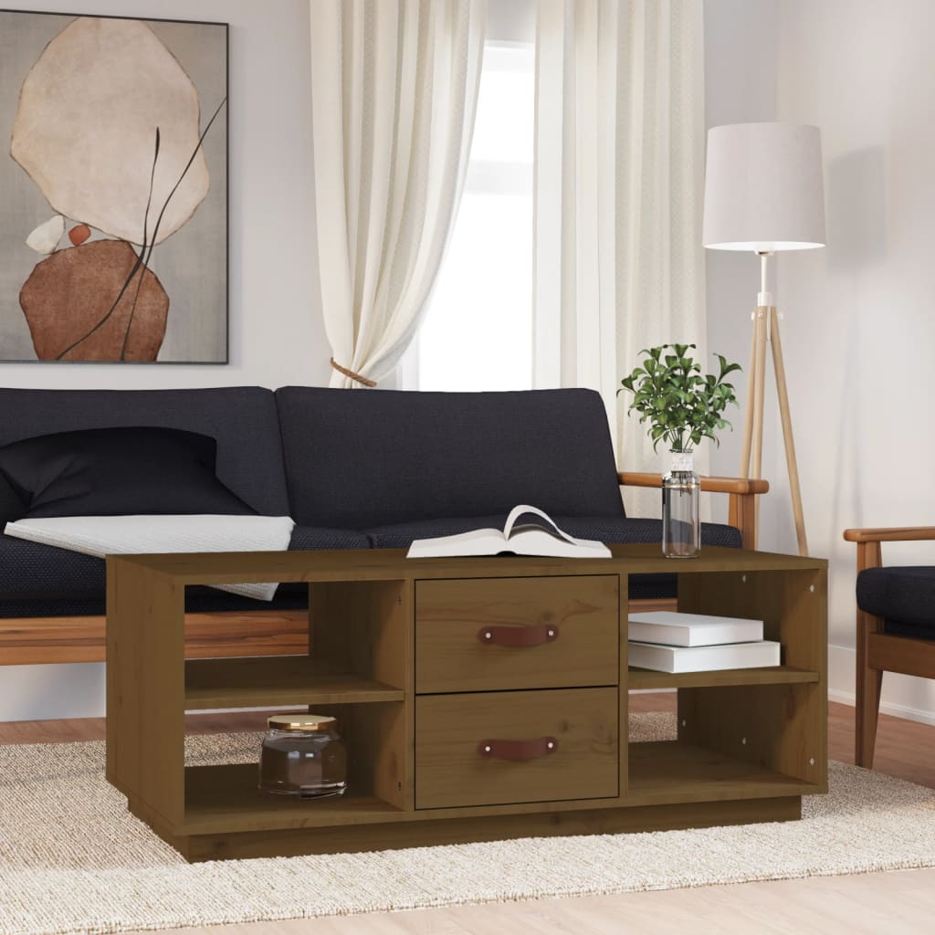 Berkfield Coffee Table Honey Brown 100x50x41 cm Solid Wood Pine