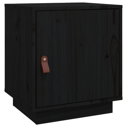 Berkfield Bedside Cabinet Black 40x34x45 cm Solid Wood Pine