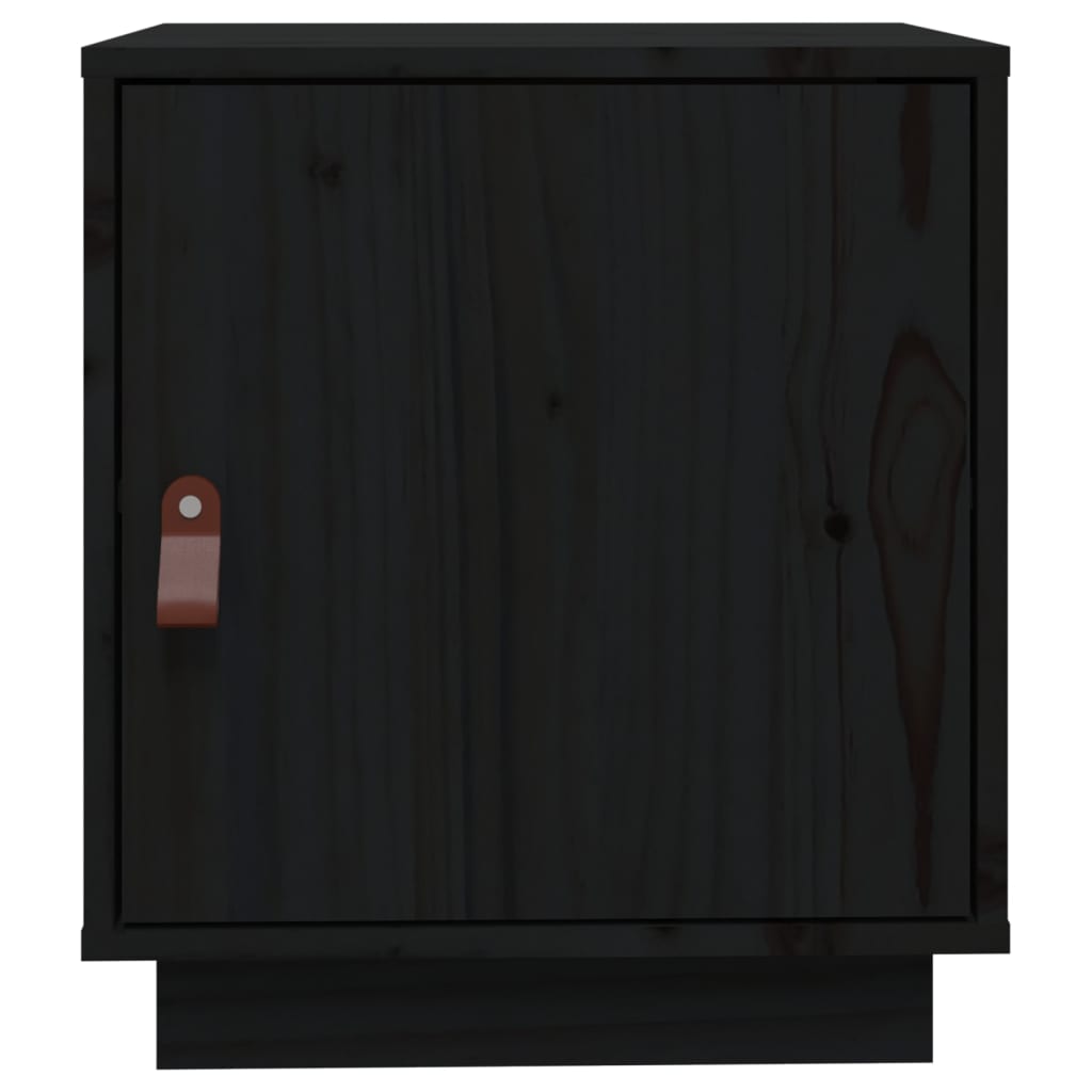 Berkfield Bedside Cabinet Black 40x34x45 cm Solid Wood Pine