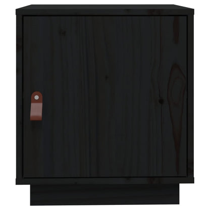 Berkfield Bedside Cabinet Black 40x34x45 cm Solid Wood Pine