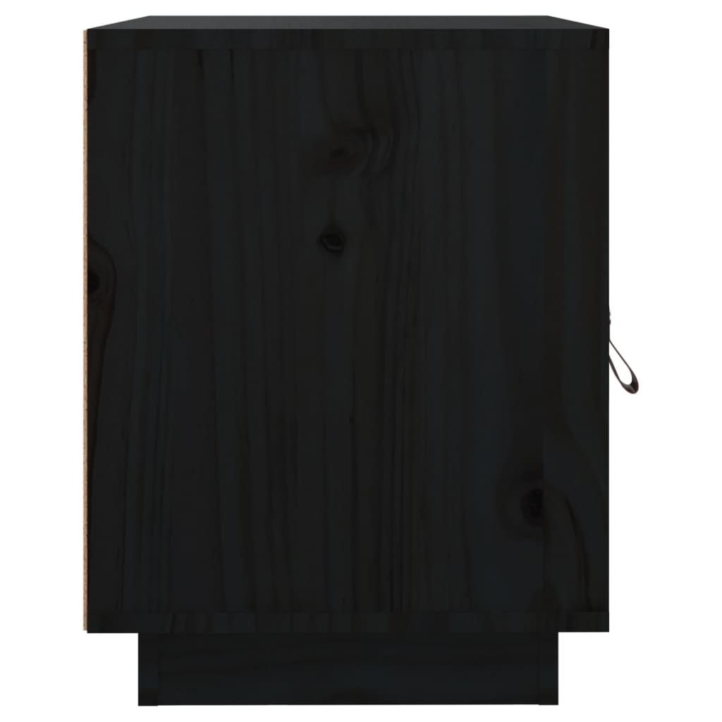 Berkfield Bedside Cabinet Black 40x34x45 cm Solid Wood Pine