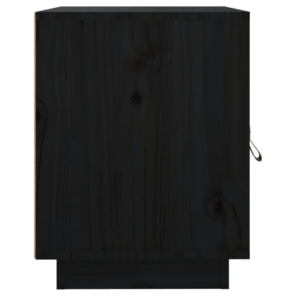 Berkfield Bedside Cabinet Black 40x34x45 cm Solid Wood Pine