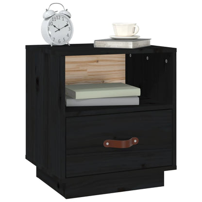 Berkfield Bedside Cabinets 2 pcs Black 40x34x45 cm Solid Wood Pine