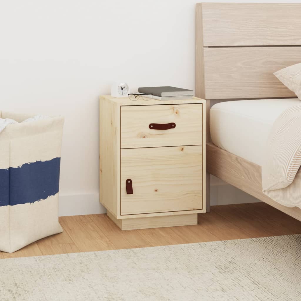 Berkfield Bedside Cabinet 40x34x55 cm Solid Wood Pine