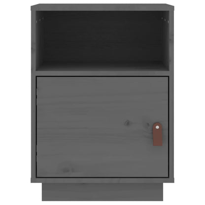 Berkfield Bedside Cabinet Grey 40x34x55 cm Solid Wood Pine