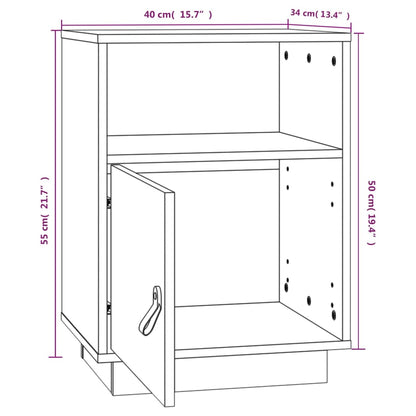 Berkfield Bedside Cabinet Grey 40x34x55 cm Solid Wood Pine