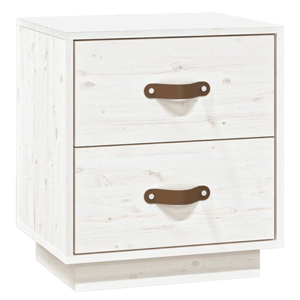 Berkfield Bedside Cabinet White 40x34x45 cm Solid Wood Pine