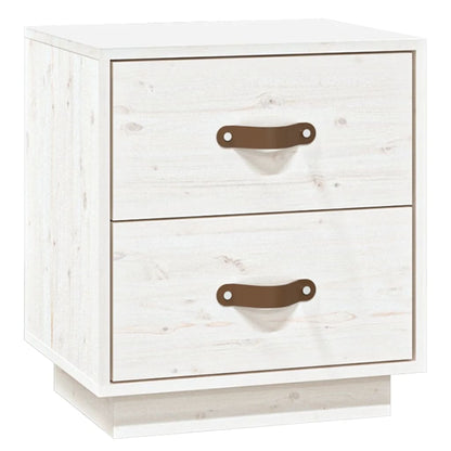 Berkfield Bedside Cabinet White 40x34x45 cm Solid Wood Pine
