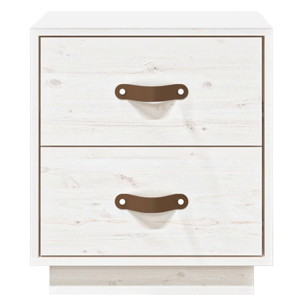 Berkfield Bedside Cabinet White 40x34x45 cm Solid Wood Pine