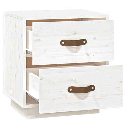 Berkfield Bedside Cabinet White 40x34x45 cm Solid Wood Pine