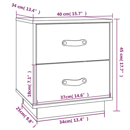 Berkfield Bedside Cabinet White 40x34x45 cm Solid Wood Pine