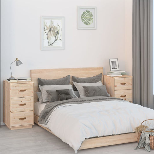 Berkfield Bedside Cabinets 2 pcs 40x40x75 cm Solid Wood Pine