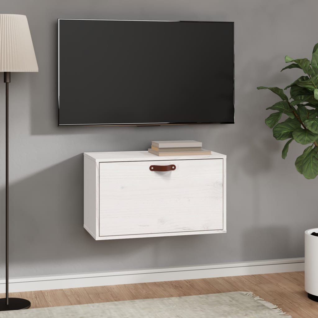 Berkfield Wall Cabinet White 60x30x35 cm Solid Wood Pine