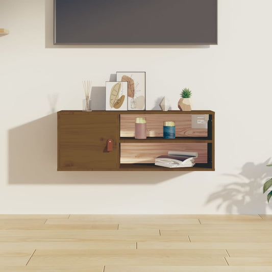 Berkfield Wall Cabinet Honey Brown 80x30x30 cm Solid Wood Pine