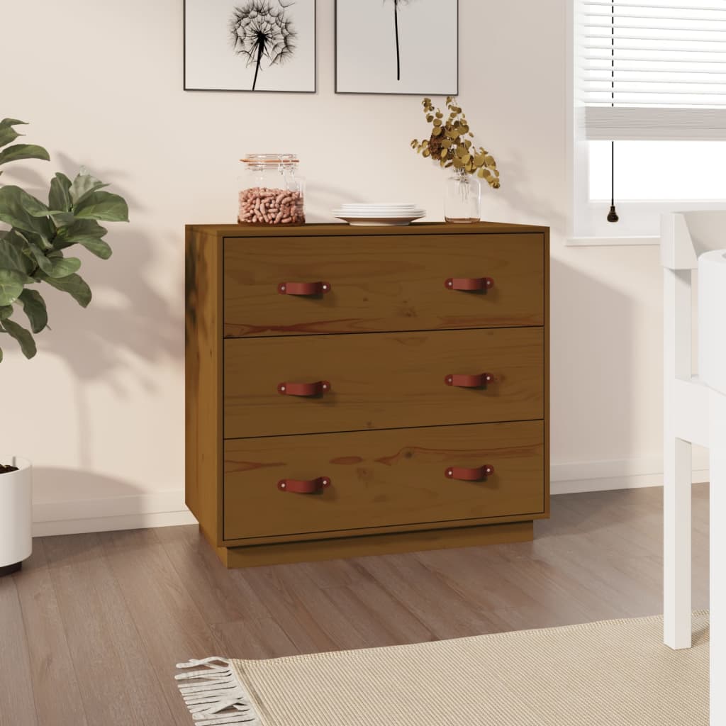 Berkfield Sideboard Honey Brown 80x40x75 cm Solid Wood Pine