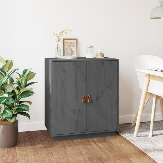 Berkfield Sideboard Grey 65,5x40x75 cm Solid Wood Pine