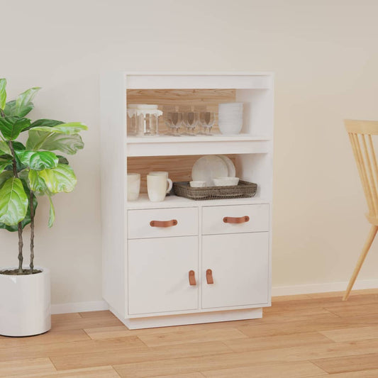 Berkfield Highboard White 67x40x108.5 cm Solid Wood Pine