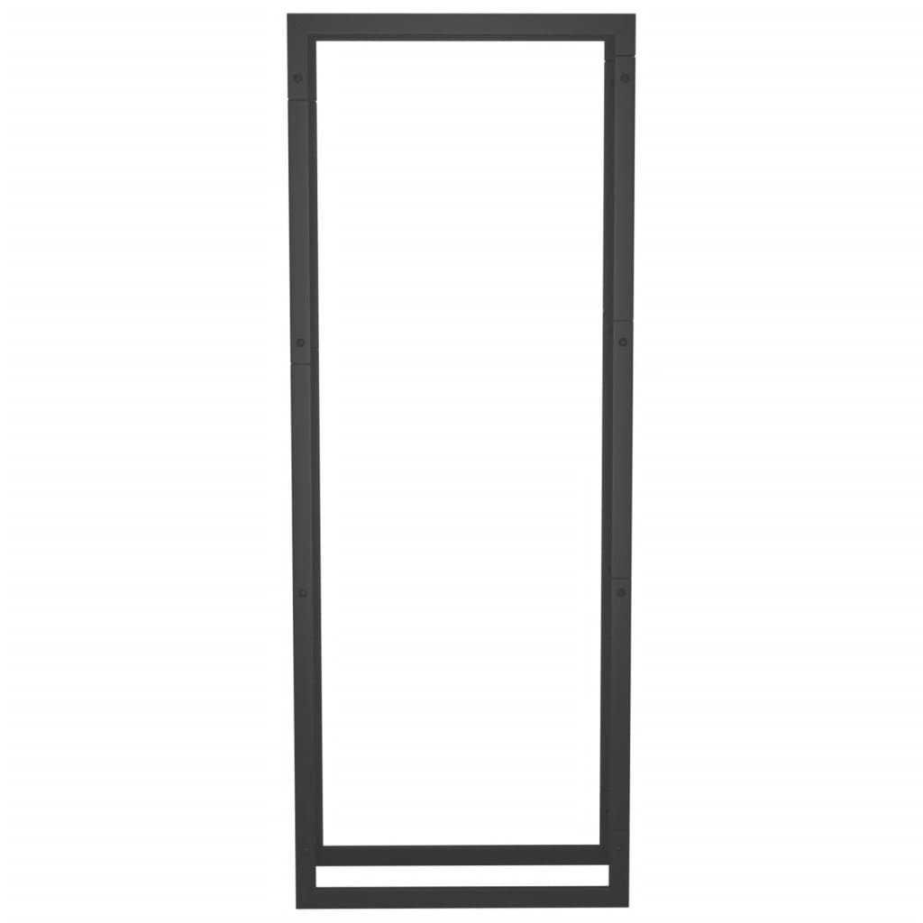 Berkfield Firewood Rack Matt Black 50x28x132 cm Steel