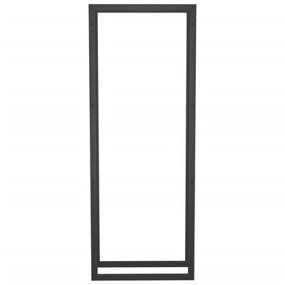 Berkfield Firewood Rack Matt Black 50x28x132 cm Steel