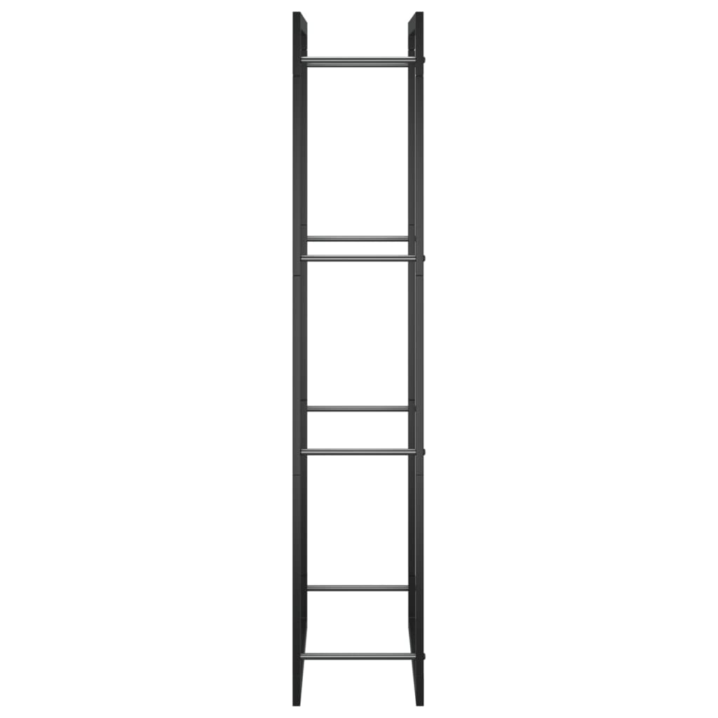 Berkfield Firewood Rack Matt Black 50x28x132 cm Steel