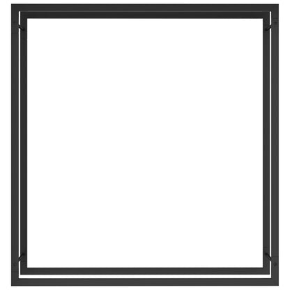 Berkfield Firewood Rack Matt Black 110x28x116 cm Steel