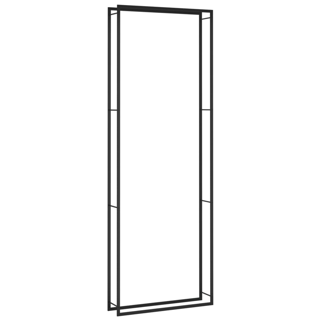 Berkfield Firewood Rack Matt Black 110x28x312 cm Steel