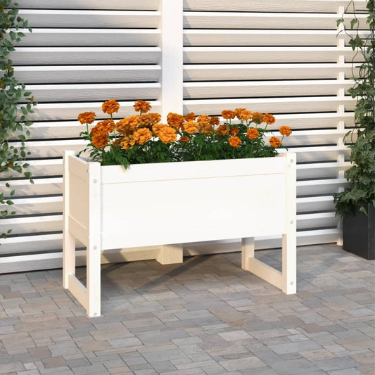 Berkfield Planter White 78x40x52 cm Solid Wood Pine