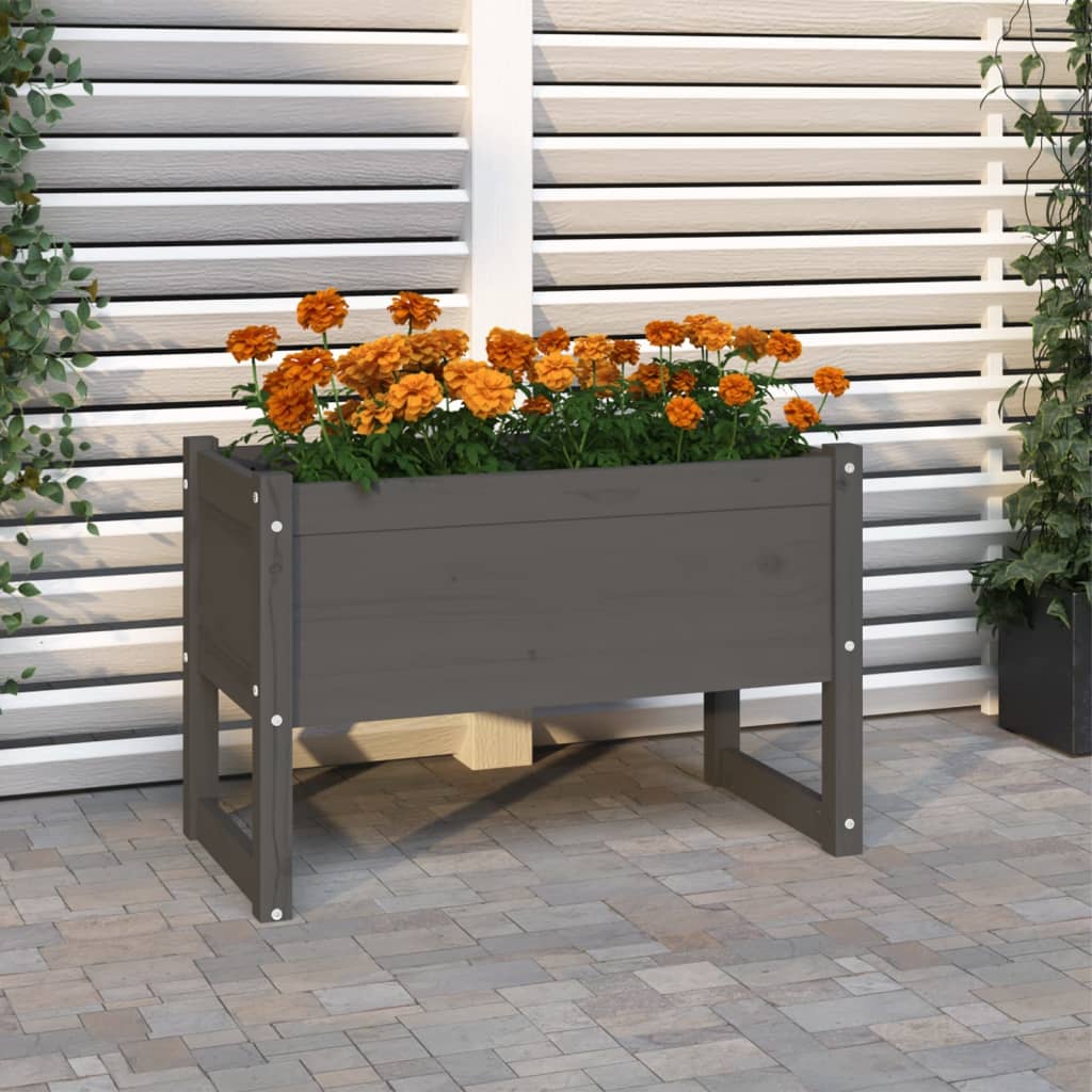 Berkfield Planter Grey 78x40x52 cm Solid Wood Pine