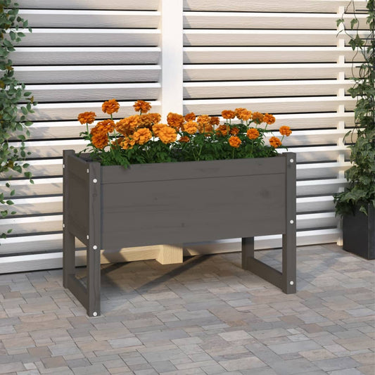 Berkfield Planter Grey 78x40x52 cm Solid Wood Pine
