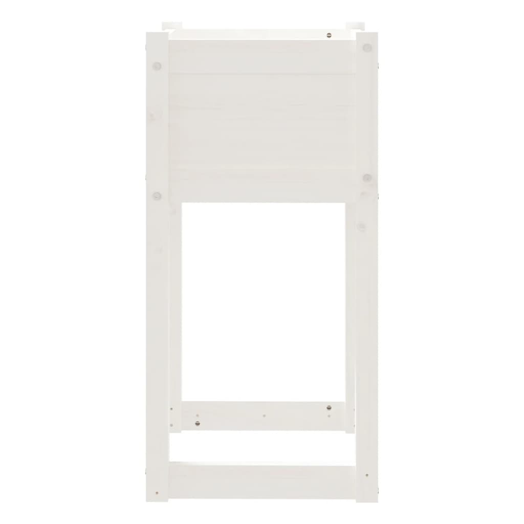 Berkfield Planter White 40x40x81 cm Solid Wood Pine
