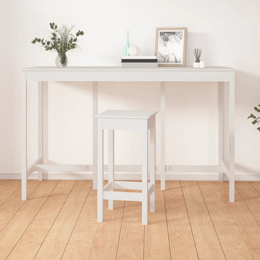 Berkfield Bar Table White 180x80x110 cm Solid Wood Pine