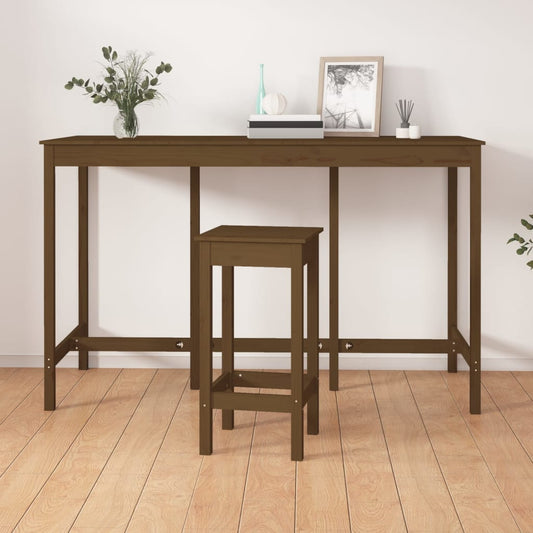 Berkfield Bar Table Honey Brown 180x80x110 cm Solid Wood Pine