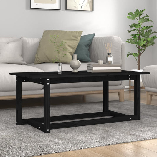 Berkfield Coffee Table Black 110x55x45 cm Solid Wood Pine