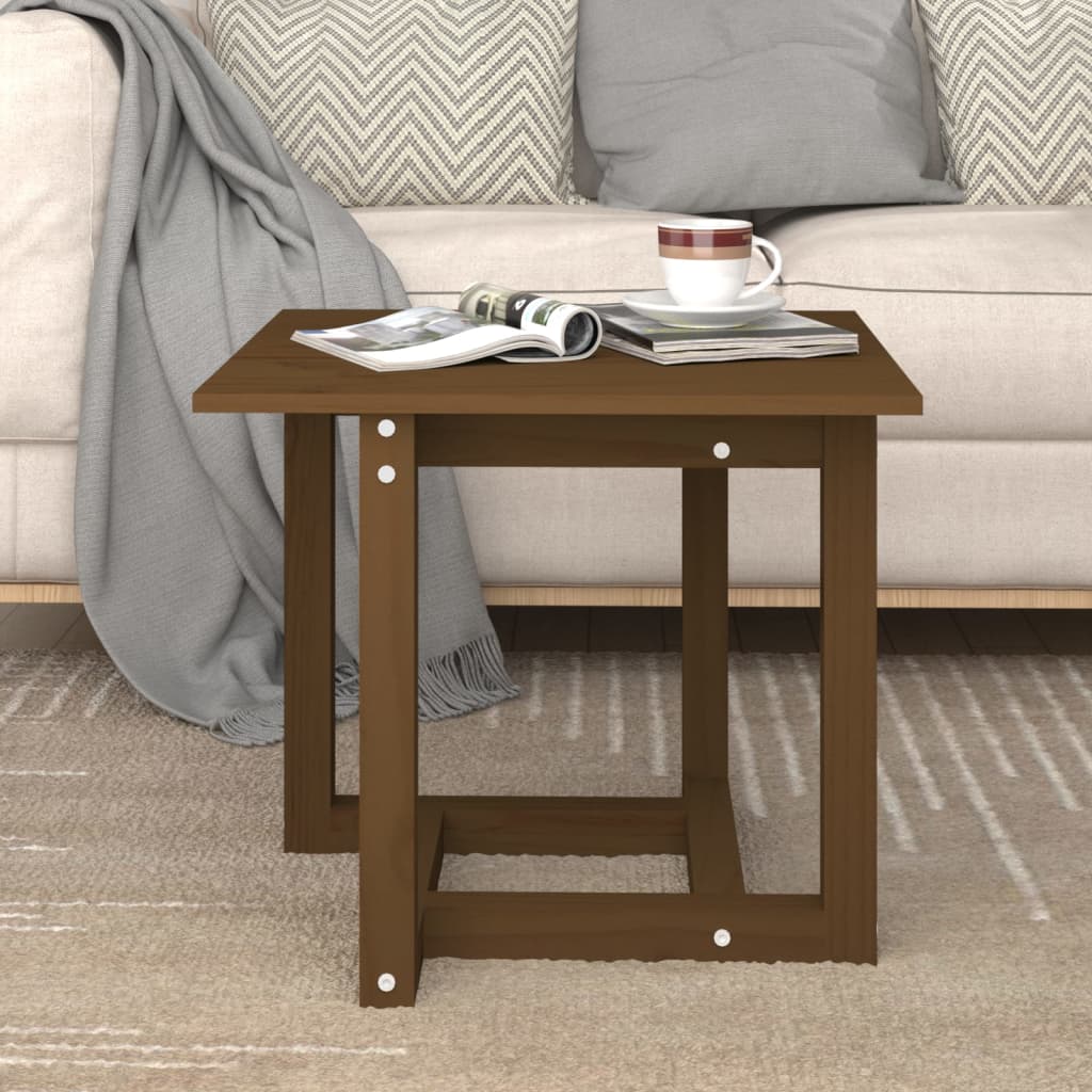 Berkfield Coffee Table Honey Brown 50x50x45 cm Solid Wood Pine