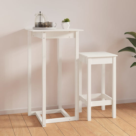 Berkfield Bar Table White 60x60x110 cm Solid Wood Pine