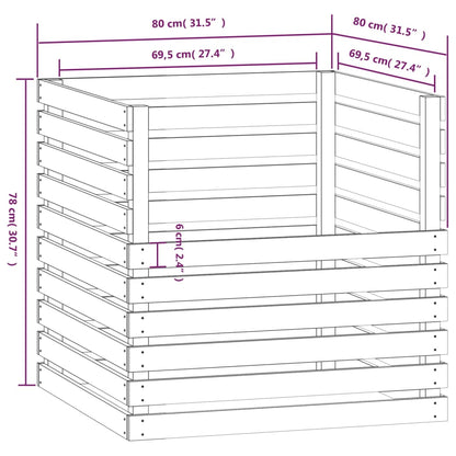 Berkfield Composter 80x80x78 cm Solid Wood Pine