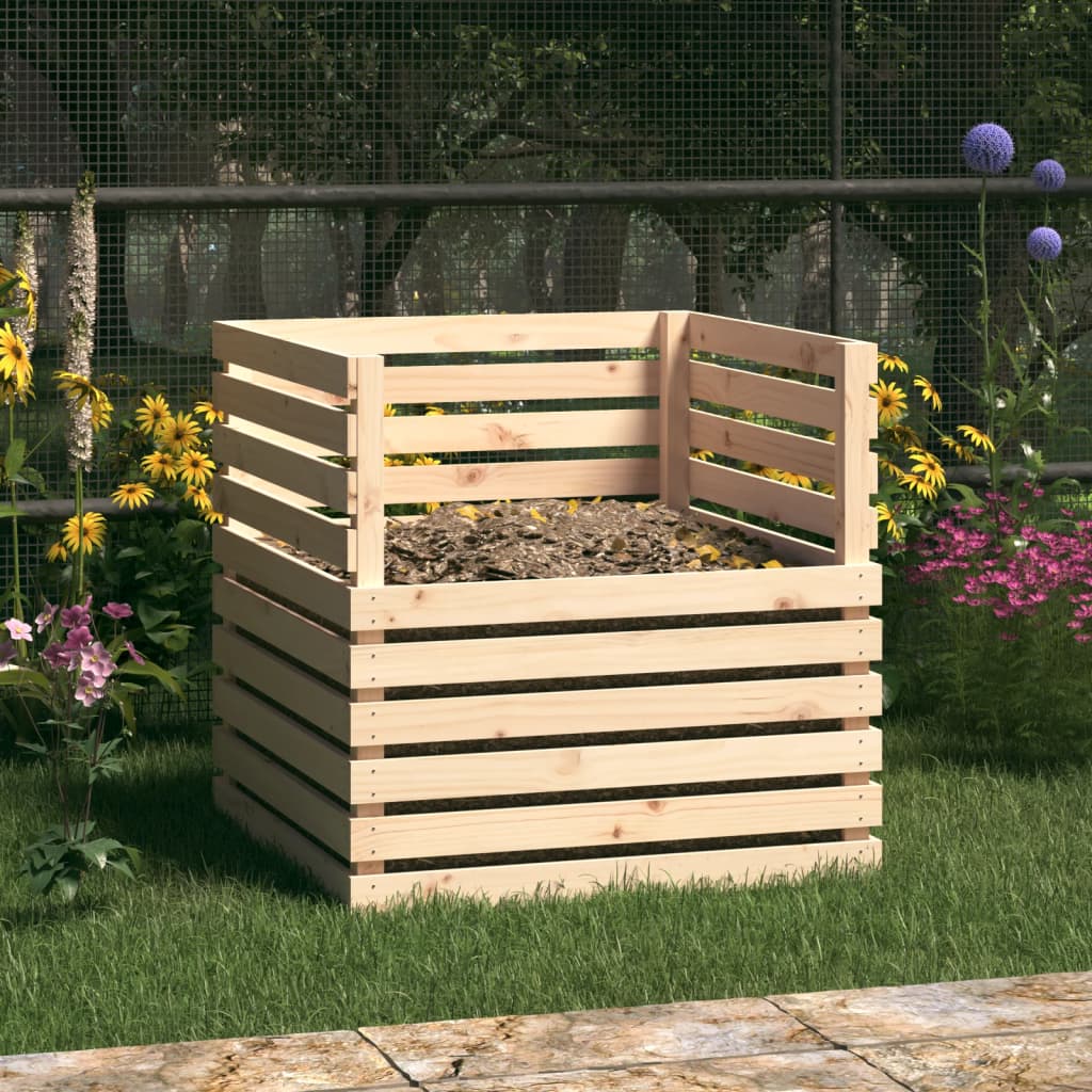 Berkfield Composter 80x80x78 cm Solid Wood Pine