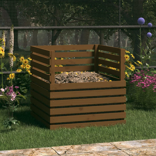 Berkfield Composter Honey Brown 80x80x78 cm Solid Wood Pine