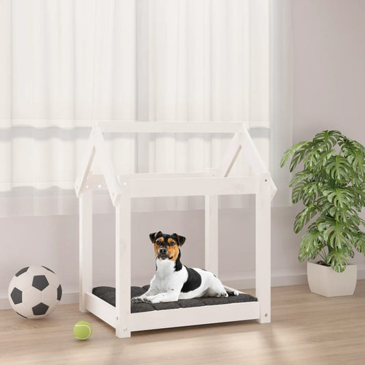 Berkfield Dog Bed White 61x50x70 cm Solid Wood Pine