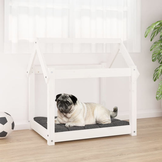 Berkfield Dog Bed White 71x55x70 cm Solid Wood Pine