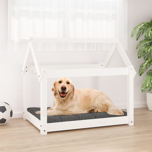 Berkfield Dog Bed White 81x60x70 cm Solid Wood Pine