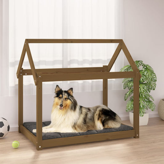Berkfield Dog Bed Honey Brown 101x70x90 cm Solid Wood Pine